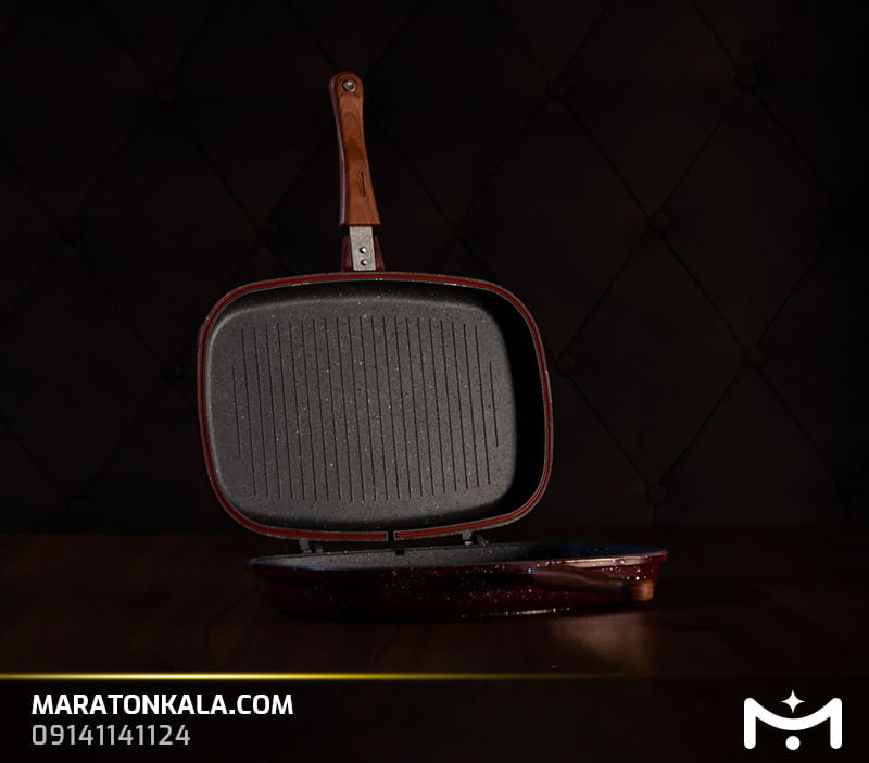 تابه 36 رژیمی طرح الماس رنگ زرشکی ماراتن کالا