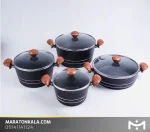 سرویس قابلمه 8 پارچه مدل فورج رنگ مشکی ماراتن