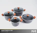 سرویس قابلمه 8 پارچه مدل فورج رنگ طوسی ماراتن